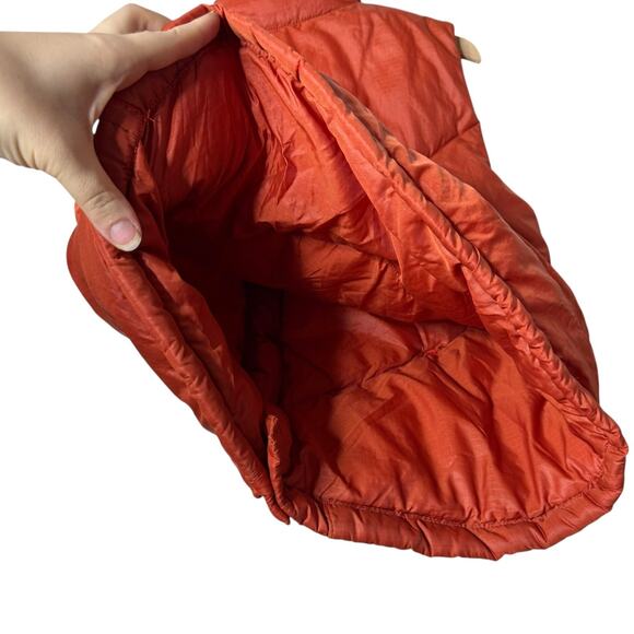 The North Face Vintage Goose Down Puffer Vest Quilted Snap Up Orange Small - Picture 8 of 8